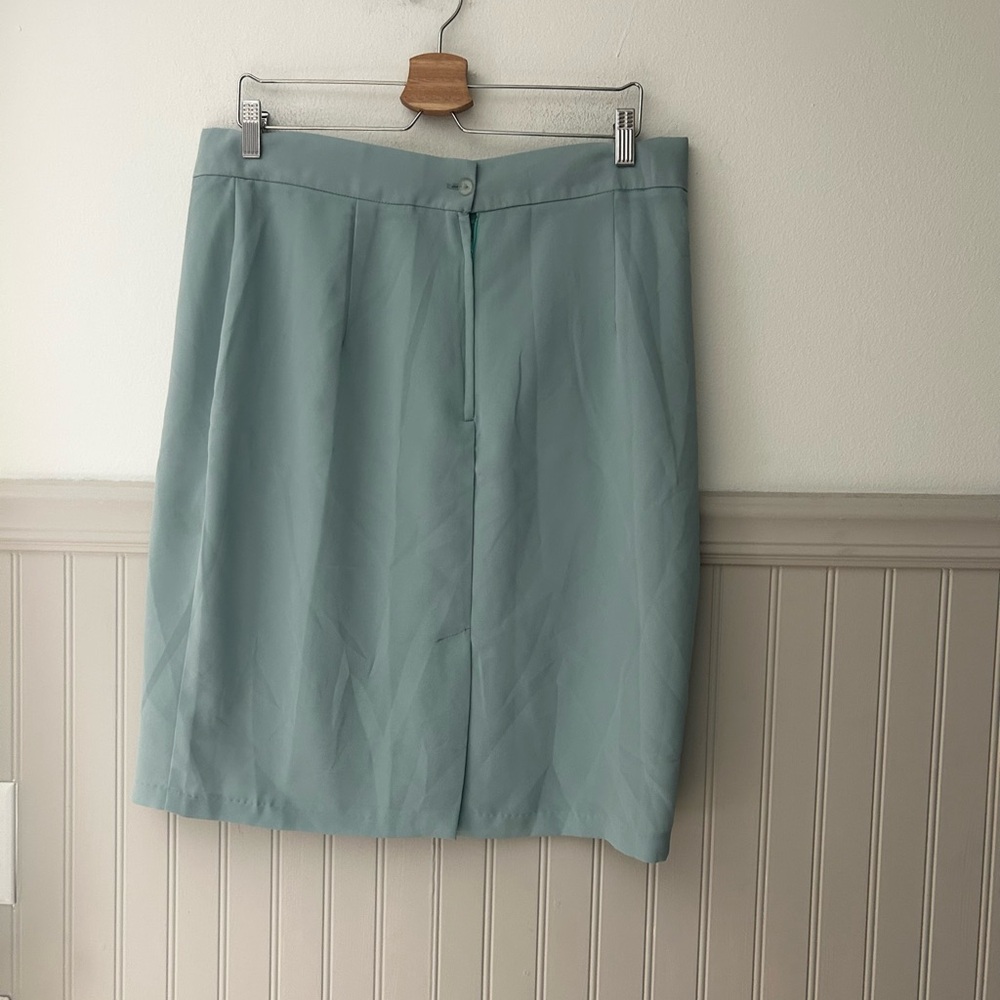 Vintage Caryel Light Blue Seafoam Blouse and Matching Skirt Set - Picture 6 of 8
